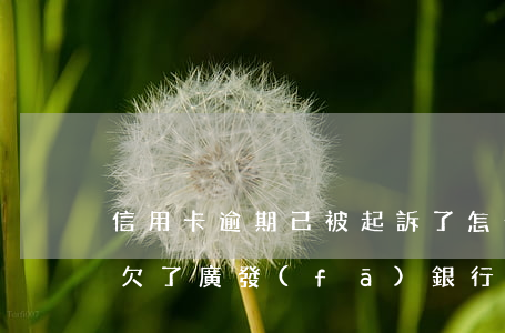 信用卡逾期已被起訴了怎么辦廣發(fā)(欠了廣發(fā)銀行信用卡8萬逾期3個(gè)多月還不起起訴我怎么辦)