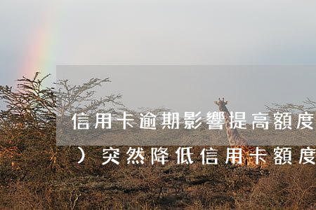 信用卡逾期影響提高額度嗎(銀行會(huì)突然降低信用卡額度嗎)