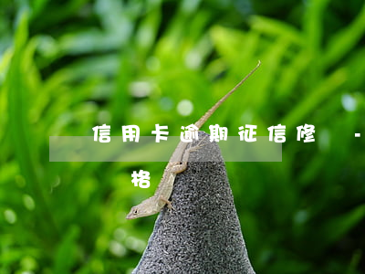 信用卡逾期征信修復-信用卡逾期征信修復價格