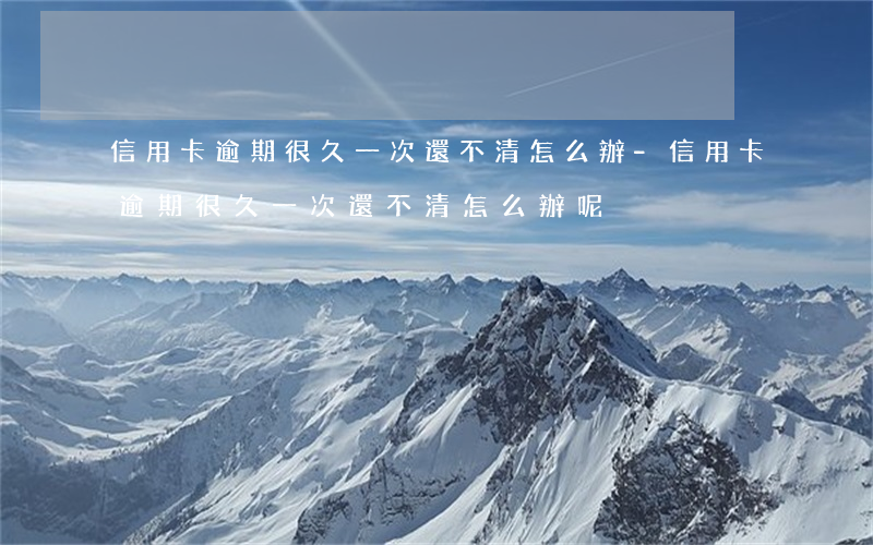 信用卡逾期很久一次還不清怎么辦-信用卡逾期很久一次還不清怎么辦呢