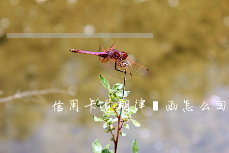 信用卡逾期律師函怎么回函