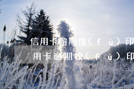 信用卡逾期復(fù)印件照片有用嗎-信用卡逾期復(fù)印件照片有用嗎知乎