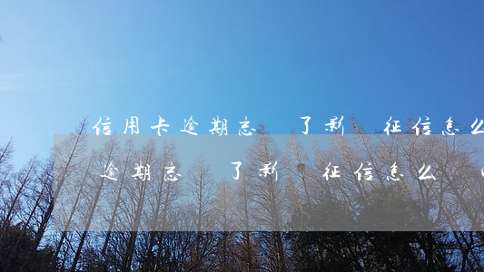 信用卡逾期忘還了影響征信怎么辦-信用卡逾期忘還了影響征信怎么辦呢