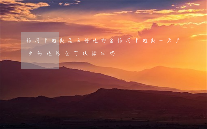 信用卡逾期怎么停违约金(信用卡逾期一天产生的违约金可以撤回吗)