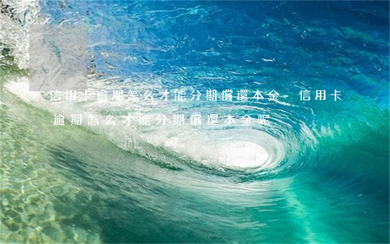 信用卡逾期怎么才能分期償還本金-信用卡逾期怎么才能分期償還本金呢