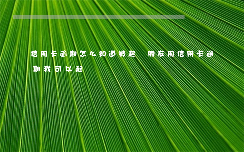 信用卡逾期怎么知道被起訴(朋友用信用卡逾期,我可以起訴嗎)