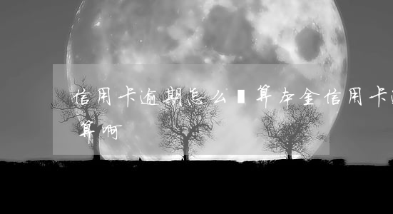 信用卡逾期怎么計算本金(信用卡逾期怎么計算啊?)