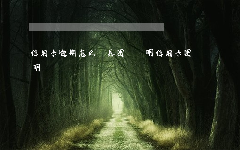 信用卡逾期怎么開具困難證明(信用卡 困難證明)