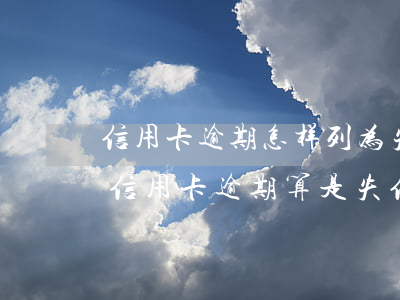 信用卡逾期怎样列为失信人(什么是失信人员信用卡逾期算是失信人吗)
