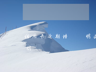 信用卡逾期情況說明范本(信用卡逾期情況說明書)
