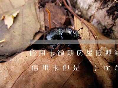 信用卡逾期房屋抵押能下來(lái)嗎(有信用卡,但是沒(méi)逾期,能辦抵押貸款么)