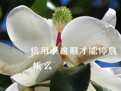 信用卡逾期才能停息掛賬(逾期前可以停息掛帳么)