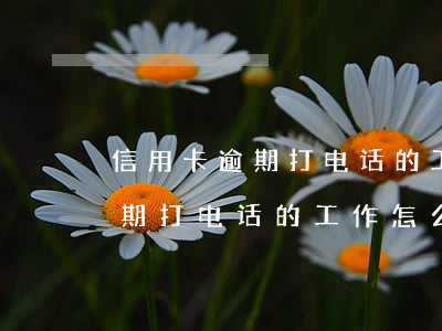 信用卡逾期打电话的工作怎么样-信用卡逾期打电话的工作怎么样了