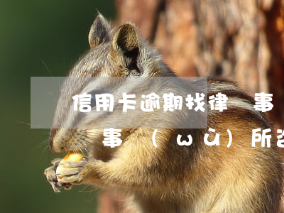 信用卡逾期找律師事務(wù)所有用嗎(律師事務(wù)所咨詢免費信用卡逾期)