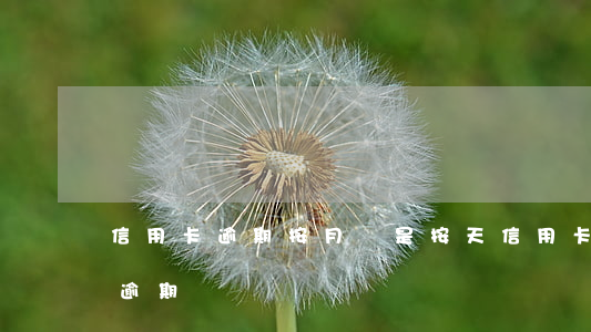 信用卡逾期按月還是按天(信用卡逾期半天算逾期嗎)