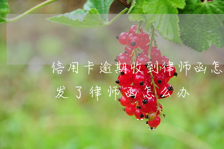 信用卡逾期收到律师函怎么处理(信用卡逾期发了律师函怎么办)