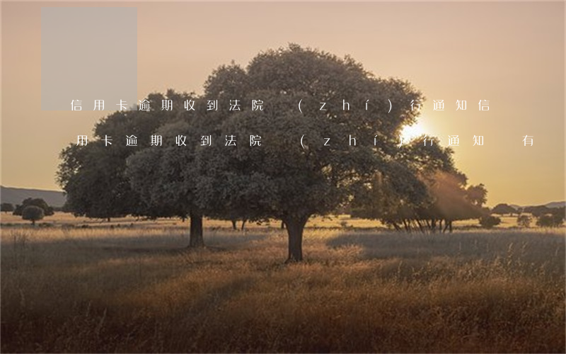 信用卡逾期收到法院執(zhí)行通知(信用卡逾期收到法院執(zhí)行通知還有協(xié)商的機(jī)會嗎)