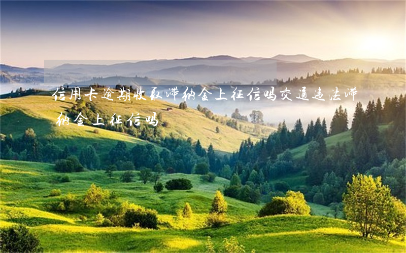 信用卡逾期收取滞纳金上征信吗(交通违法滞纳金上征信吗)