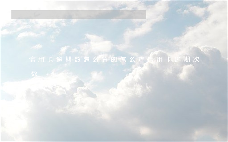 信用卡逾期数怎么算的(怎么查信用卡逾期次数)