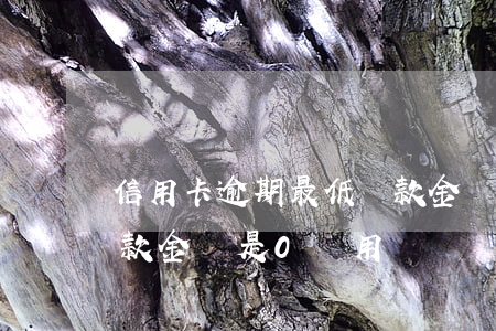信用卡逾期最低還款金額(信用卡逾期最低還款金額是0還用還嗎)