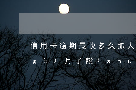 信用卡逾期最快多久抓人(信用卡逾期4個(gè)月了說(shuō)是報(bào)警了多久抓人)
