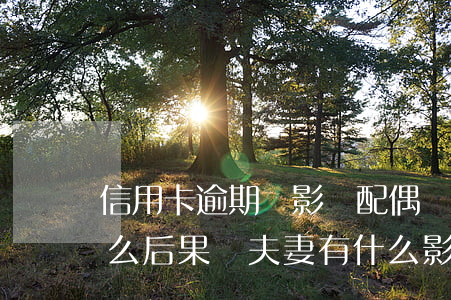 信用卡逾期會影響配偶嗎(信用卡逾期會有什么后果對夫妻有什么影響)