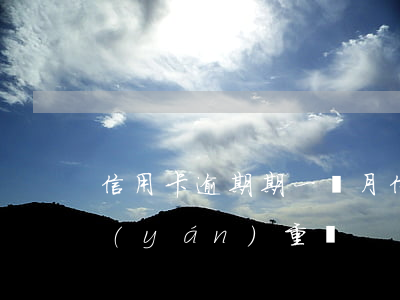 信用卡逾期期 一個月(信用卡逾期期 一個月嚴(yán)重嗎)