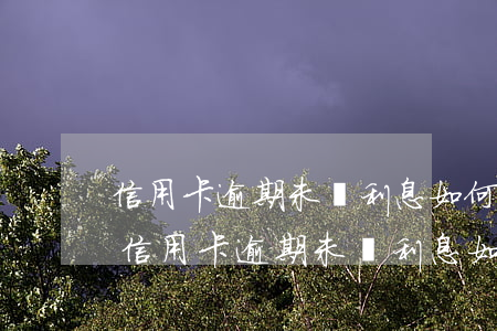 信用卡逾期未還利息如何計(jì)算出來 信用卡逾期未還利息如何計(jì)算出來的