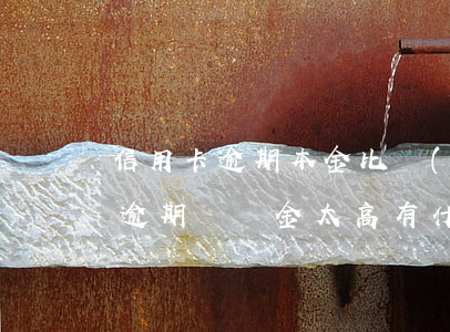 信用卡逾期本金比實(shí)際多(信用卡逾期,違約金太高,有什么辦法嗎)