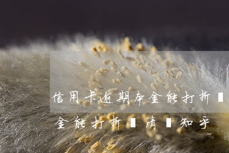 信用卡逾期本金能打折還清嗎(信用卡逾期本金能打折還清嗎知乎)