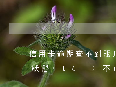 信用卡逾期查不到賬戶(信用卡逾期顯示賬戶狀態(tài)不正常怎么辦)