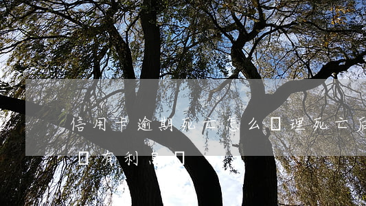 信用卡逾期死亡怎么處理(死亡后信用卡逾期還有利息嗎)