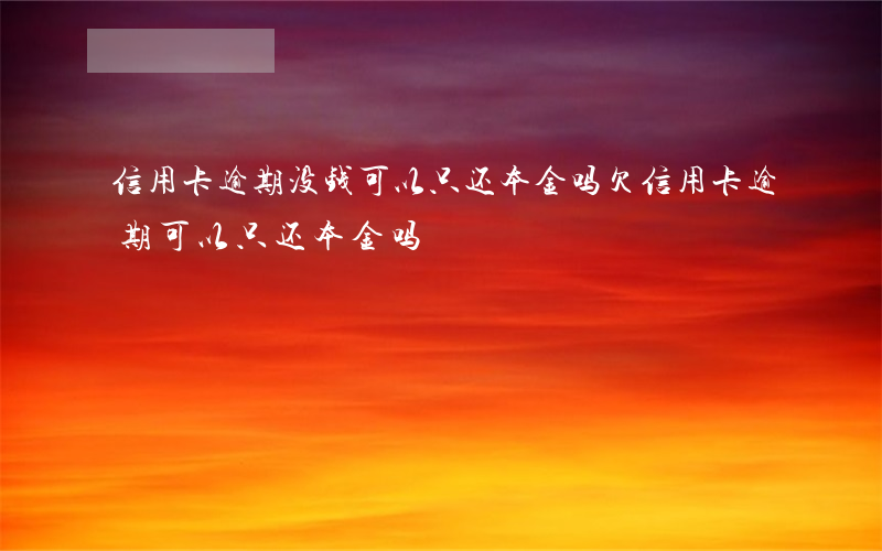 信用卡逾期没钱可以只还本金吗(欠信用卡逾期可以只还本金吗)