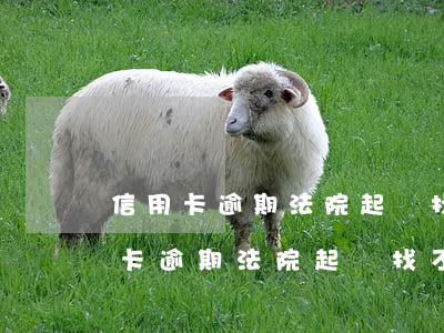 信用卡逾期法院起訴找不到人怎么辦-信用卡逾期法院起訴找不到人怎么辦理