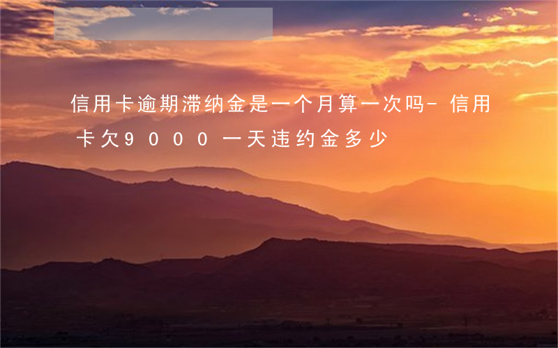 信用卡逾期滞纳金是一个月算一次吗-信用卡欠9000一天违约金多少