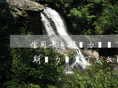 信用卡逾期無力償還了怎么處理-信用卡逾期無力償還了怎么處理呢