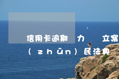 信用卡逾期無力償還立案標(biāo)準(zhǔn) 民法典關(guān)于信用卡逾期