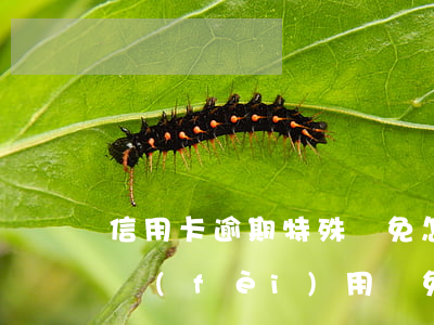 信用卡逾期特殊減免(怎樣和銀行信用卡逾期費(fèi)用減免)