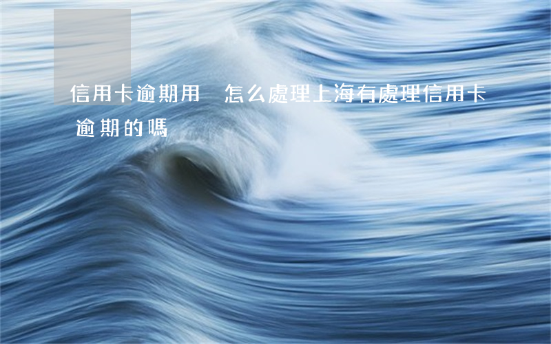 信用卡逾期用戶怎么處理上海(有處理信用卡逾期的嗎)