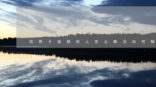 信用卡逾期的人怎么解決(如何解決信用卡逾期問題)