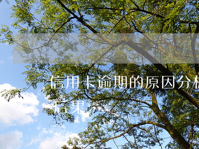 信用卡逾期的原因分析 10張信用卡逾期的后果