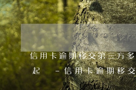 信用卡逾期移交第三方多久會(huì)被起訴-信用卡逾期移交第三方多久會(huì)被起訴呢