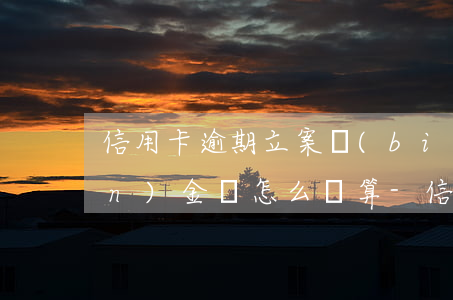 信用卡逾期立案標(biāo)準(zhǔn)金額怎么計算-信用卡逾期立案標(biāo)準(zhǔn)金額怎么計算的