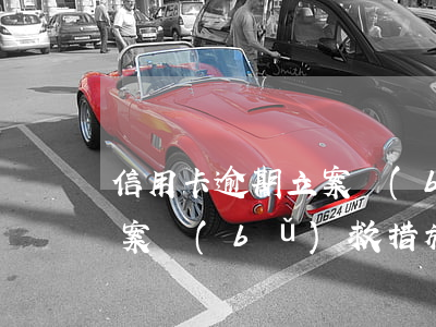 信用卡逾期立案補(bǔ)救 信用卡逾期立案補(bǔ)救措施