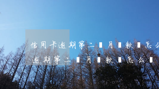 信用卡逾期第二個月還款會怎么樣-信用卡逾期第二個月還款會怎么樣嗎