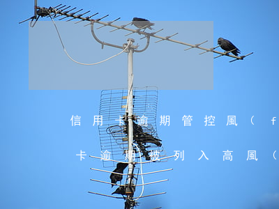 信用卡逾期管控風(fēng)險提示(信用卡逾期被列入高風(fēng)險)