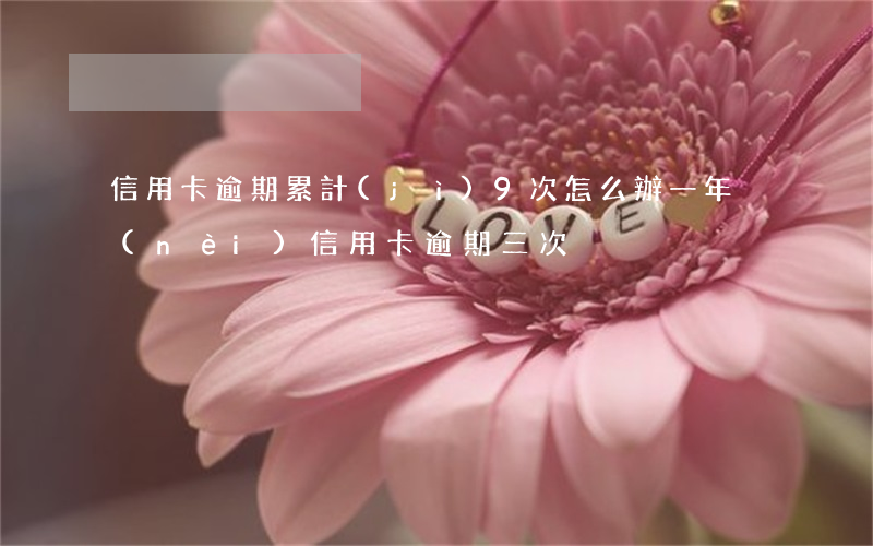 信用卡逾期累計(jì)9次怎么辦(一年內(nèi)信用卡逾期三次)