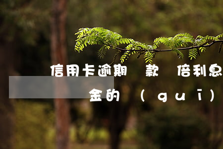 信用卡逾期罰款幾倍利息(法律對信用卡逾期違約金的規(guī)定)