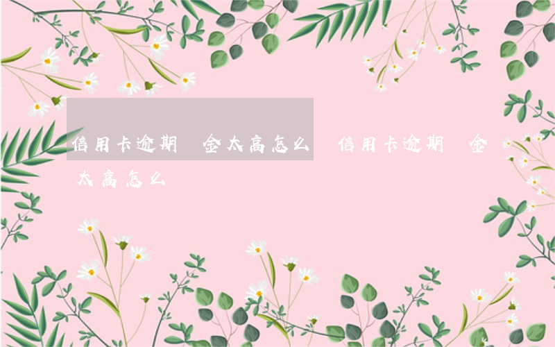 信用卡逾期罰金太高怎么辦(信用卡逾期罰金太高怎么辦)