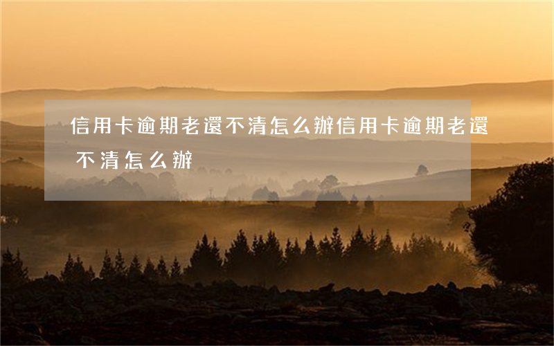 信用卡逾期老還不清怎么辦(信用卡逾期老還不清怎么辦)